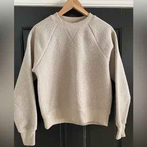 Everlane Renew Fleece Raglan Sweater, Sandstone, Small